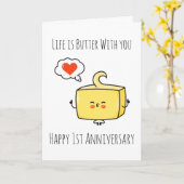 Grappige eerste trouwkaart kaart (Gele Bloem)