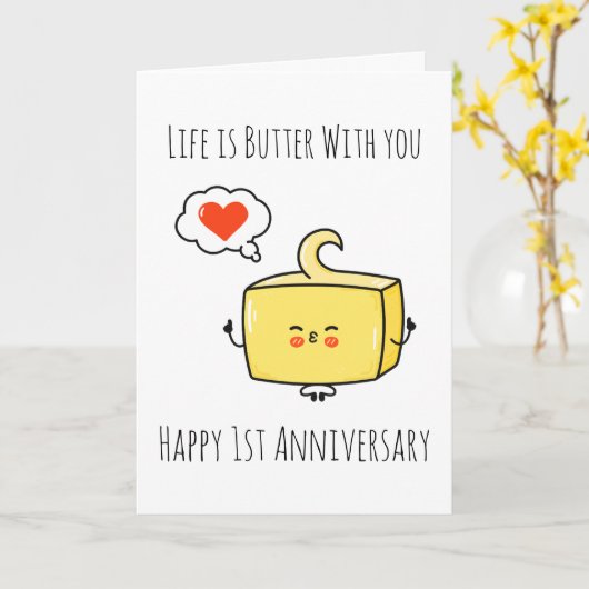 Grappige eerste trouwkaart kaart (Gele Bloem)