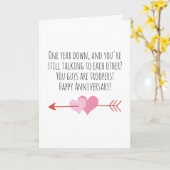 Grappige eerste trouwkaart kaart (Gele Bloem)