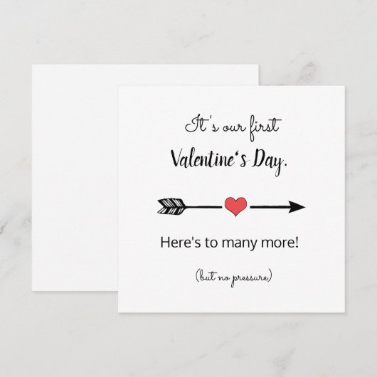 grappige eerste Valentijnsdag als stel Feestdagenkaart (Voorkant / Achterkant)