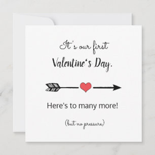 grappige eerste Valentijnsdag als stel Feestdagenkaart