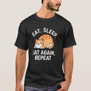 Grappige Eet Slaap Eet Weer Herhaal, Schattige Sla T-shirt