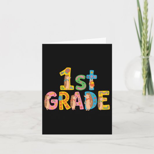 Grappige Egel Eerste Klas Terug Naar School Kaart (Voorkant)