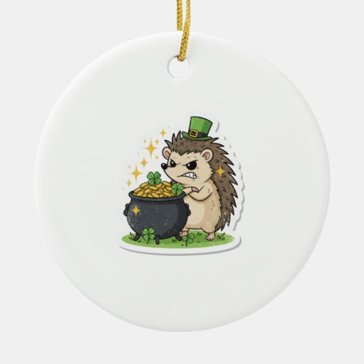 Grappige Egel Feestverstoorder St. Patrick's Dag Keramisch Ornament (Voorkant)