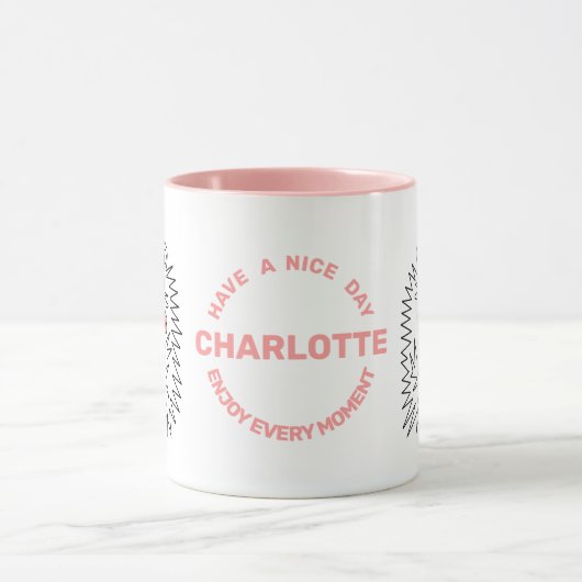 Grappige egel. Fijne dag en Jouw naam Mok (Midden)