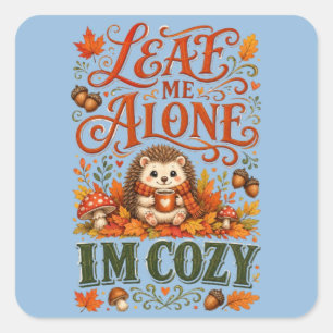 Grappige egel herfst huisje boerenlandstijl esthe Vierkante Sticker