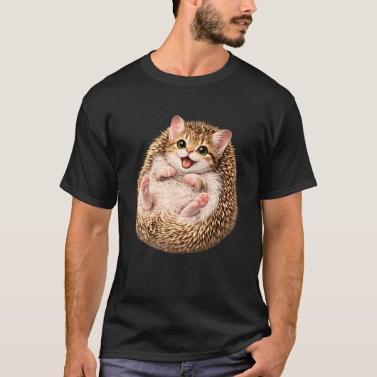Grappige Egel Kat Schattig Dier Meme Liefhebber T-shirt (Voorkant)