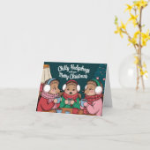 Grappige egel kerst kaart (Gele Bloem)