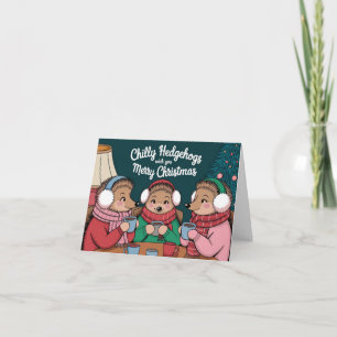 Grappige egel kerst kaart