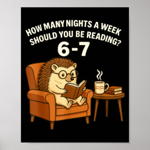 Grappige Egel Leest Boek 67 Zes Zeven Meme Poster
