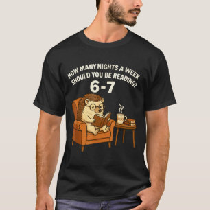 Grappige Egel Leest Boek 67 Zes Zeven Meme T-shirt