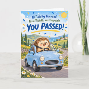 Grappige egel officieel goedgekeurde rijtest kaart