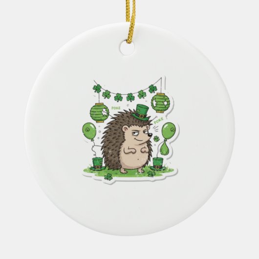 Grappige egel "Prik" Feestje Retro St.Patrick's Da Keramisch Ornament (Voorkant)