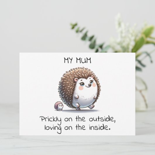 Grappige Egel Puns Moederdag Cadeau Feestdagenkaart (Staand voorkant)
