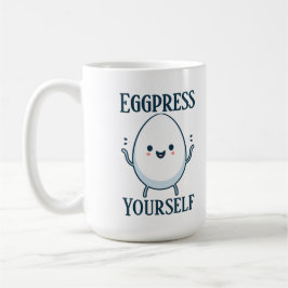 Grappige "Eggpress Yourself" aangepaste naam Koffiemok