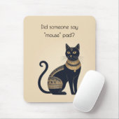 Grappige Egyptisch geïnspireerde zwarte kat Muismat (Met muis)