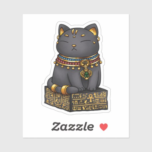 Grappige Egyptische kat God Bastet Sticker (Vel)