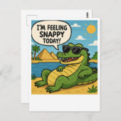 Grappige Egyptische krokodil | Snappy Nile Kaart (Voorkant / Achterkant)