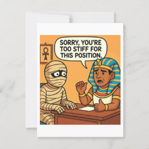Grappige Egyptische mummie   Stijve sollicitatiege Briefkaart