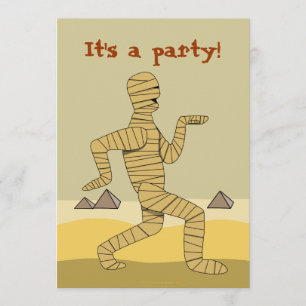 Grappige Egyptische Mummy Halloween Party Uitnodig Kaart