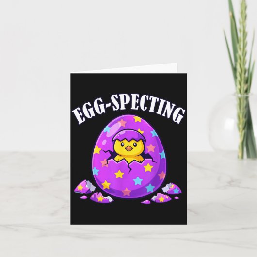 Grappige Ei-Verwachte Pasen Dag Baby Aankondiging (Voorkant)
