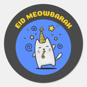 Grappige Eid Cat Ronde Sticker