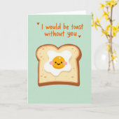 Grappige Eier Toast Puns Valentijnskaart Kaart (Gele Bloem)