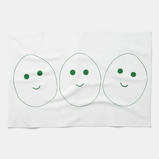 Grappige Eieren Gezicht Keuken Handdoek (Horizontaal)