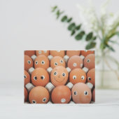 Grappige eiergezichten - Ontbijt voedsel print Briefkaart (Staand voorkant)