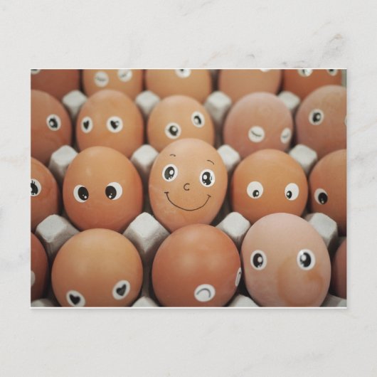 Grappige eiergezichten - Ontbijt voedsel print Briefkaart (Voorkant)