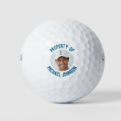 Grappige Eigendom van {Name} Foto Persoonlijk Golfballen (Voorkant)