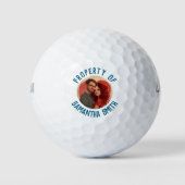 Grappige eigendom van {Name} Foto Persoonlijk Golfballen (Voorkant)