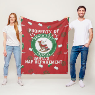 Grappige Eigenschap van Santa's Slaap Afdeling Ker Fleece Deken