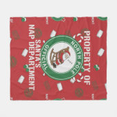 Grappige Eigenschap van Santa's Slaap Afdeling Ker Fleece Deken (Voorkant (Horizontaal))