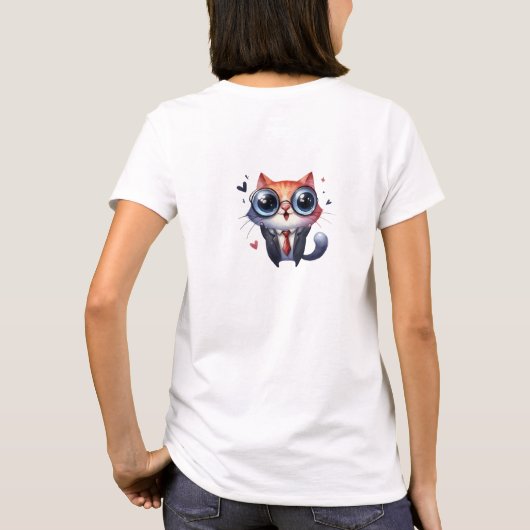 Grappige eigenzinnige baas kat t-shirt (Achterkant)
