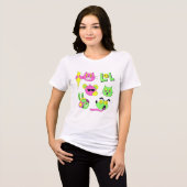 Grappige, eigenzinnige cartoonpersonages Tri-Blend shirt (Voorkant volledig)