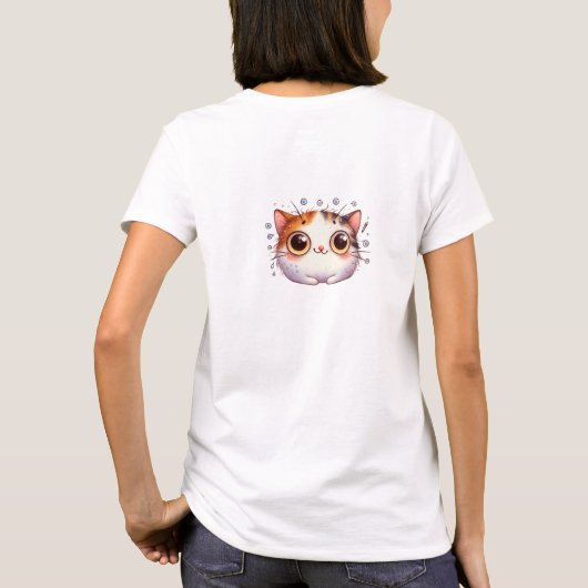 Grappige eigenzinnige dikke kat t-shirt (Achterkant)