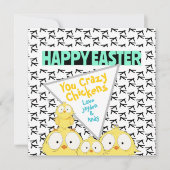 Grappige eigenzinnige "Happy Easter You Crazy Chic Feestdagenkaart (Voorkant)