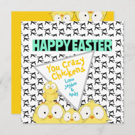 Grappige eigenzinnige "Happy Easter You Crazy Chic Feestdagenkaart