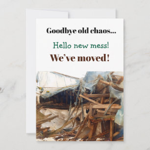 Grappige eigenzinnige housewarming party uitnodigi kaart