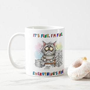 Grappige eigenzinnige kat 'Het is prima. Ik ben in Koffiemok