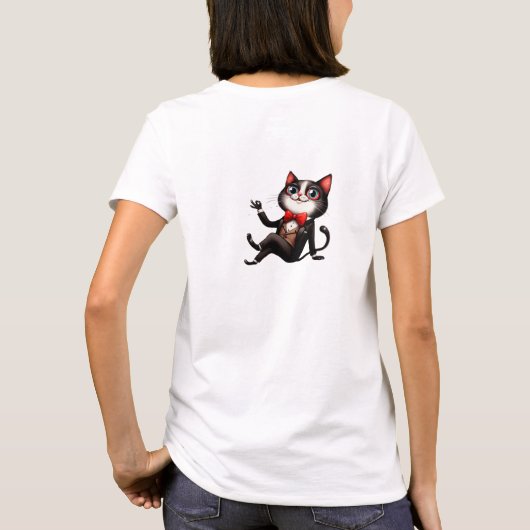 Grappige eigenzinnige kat t-shirt (Achterkant)