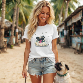 Grappige eigenzinnige schattige pug met collier me t-shirt
