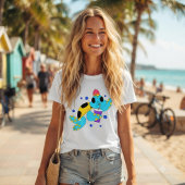 Grappige eigenzinnige zeeschildpad drinkt limonade t-shirt