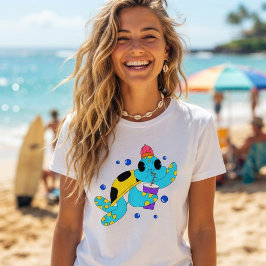Grappige eigenzinnige zeeschildpad drinkt limonade t-shirt