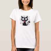 Grappige eigenzinnige zwarte kat t-shirt (Voorkant)