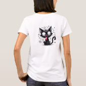 Grappige eigenzinnige zwarte kat t-shirt (Achterkant)