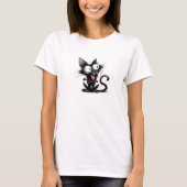 Grappige eigenzinnige zwarte kat t-shirt (Voorkant)