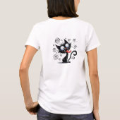 Grappige eigenzinnige zwarte kat t-shirt (Achterkant)