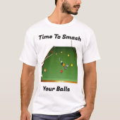 Grappige Eightball Smashing Ballen, Tshirt (Voorkant)